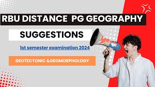 suggestion for geomorphology and geotectonic 🌍RBU distance pg geography 1st semester examination [upl. by Pizor159]