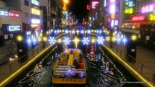 道頓堀川 夢をつなぐ光の川 イルミネーション 2013 Illumination on Dotonbori River Osaka Japan [upl. by Pritchett]