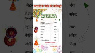 पटाखों के पीछे की केमिस्ट्री  Fireworks chemistry  happydiwali chemical gk [upl. by Damarra]