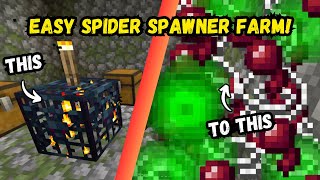 EASY Spider Spawner XP FARM Minecraft Bedrock and Java 120 [upl. by Ylro271]