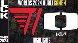 T1 vs DK Highlights Game 4  LCK Worlds 2024 Qualifier  T1 vs Damwon KIA G4 [upl. by Llenrad71]