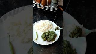 Yummy Yummy Saag Chawal Recipe🤤😋 cookwithmkitchen ytshorts shorts saag simplekhana yummy yt [upl. by Kcirderf]