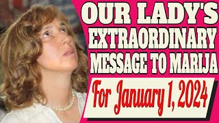 Our Ladys Medjugorje Message to Marija for January 1 2024 [upl. by Stasny]