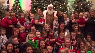 23 sets of twin toddlers meet for group photo with Santa Claus [upl. by Kcirdled867]