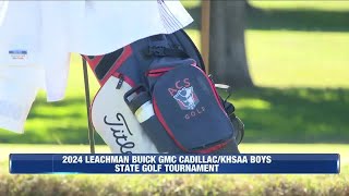 First round wraps up at 2024 Leachman Buick GMC CadillacKHSAA Boys State Golf Tournament [upl. by Abbotsun]