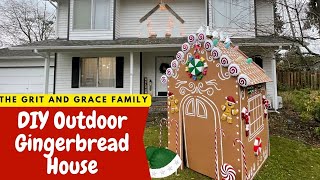 DIY Gingerbread House  Make You Own Outdoor Gingerbread House With Candy [upl. by Donica]