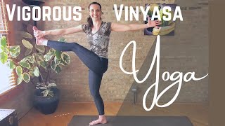 VIGOROUS YOGA WORKOUT Challenging vinyasa flow yoga practice you can do at home [upl. by Nihahs]