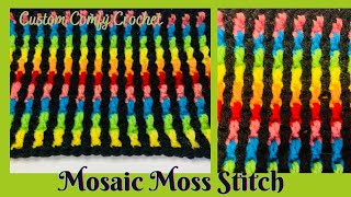 How To Crochet Mosaic Moss Stitch Beginner Easy Stitch [upl. by Alberto764]