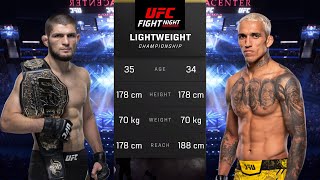 Khabib Nurmagomedov vs Charles Oliveira Full Fight  UFC 5 Fight Night [upl. by Imoyik]