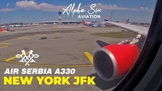 Air Serbia Airbus A330 YUARA Landing  New York JFK Airport [upl. by Ahsiatal496]