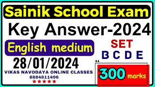 sainik school entrance exam key answer 2024 class 6th in English medium series  BCD [upl. by Trawets359]