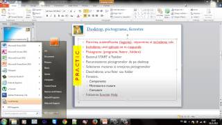 Tutorial Utilizarea Computerului  1 Desktop pictograme si ferestre [upl. by Cis992]