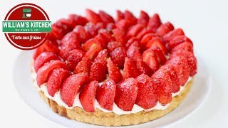 Tarte aux fraises Amandes Mascarpone Citron Vert  Williams Kitchen [upl. by Nosduh437]