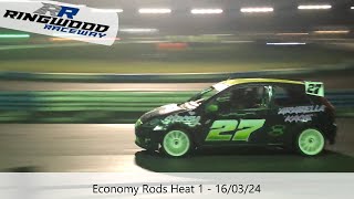 Ringwood Raceway 160324  Economy Rods Heat 1 [upl. by Niatsirk]