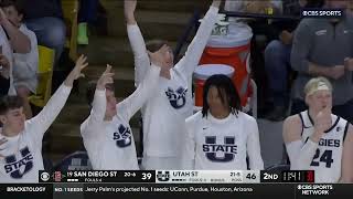 HIGHLIGHTS San Diego State at Utah State Mens Basketball 22024 [upl. by Eikcor]