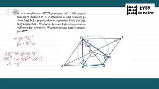 z13a4k2 W równoległoboku przekątne AC i BD przecinają się w punkcie P Wiadomoże sinus kąta ostrego [upl. by Solracnauj11]
