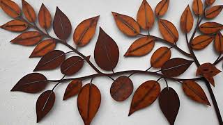 Stylish Corten Steel Bamboo Leaves Laser Cut Wall Art for Modern Home amp Restaurant Decor [upl. by Adnorat595]