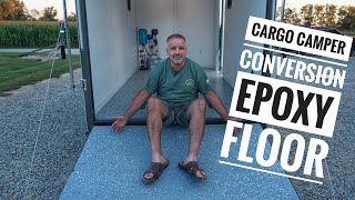 Cargo Trailer Camper Conversion  Epoxy Floor Installation [upl. by Htenaj]