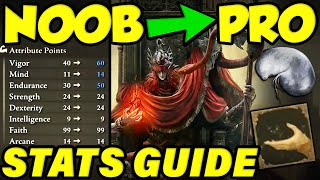 BEST ELDEN RING STATS GUIDE FOR SHADOW OF THE ERDTREE DLC Noob To Pro Elden Ring Stat Level Guide [upl. by Akisej]