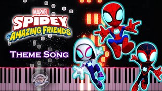 Marvels Spidey and His Amazing Friends Theme Song Piano Tutorial [upl. by Rene]