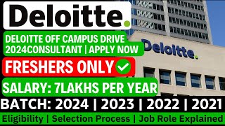 Deloitte Recruitment 2024 Latest Job Vacancy for Freshers  Deloitte Off Campus Drive 2024 [upl. by Stein]