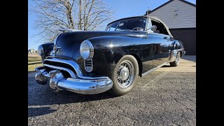 1949 Oldsmobile Futuramic 76 Convertible Running Walk Around For Sale by Mad Muscle Garage [upl. by Affer]