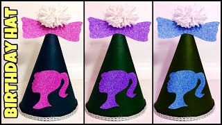 How To Make A Paper Birthday Hat 👉 Cone Hat Making At Home  DIY Birthday Party Props Easy [upl. by Dahsraf986]