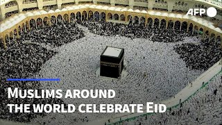 Muslims around the world celebrate Eid marking end of Ramadan  AFP [upl. by Elimay]