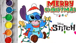 How to Draw STITCH  Easy Painting  Christmas Special viral youtube art stitch cartoon [upl. by Eintrok]