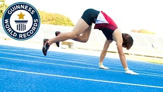 Fastest 100 m running on all fours  Guinness World Records [upl. by Gertrud]