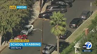 2 students stabbed after fight breaks out at Van Nuys High School [upl. by Hammond263]