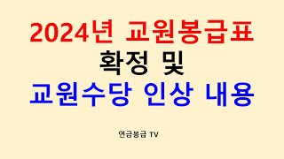 2024년 교원봉급표 확정 및 교원수당 인상 확정 내용 [upl. by Lecrad]