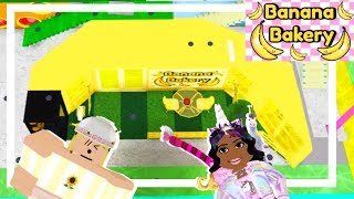 GIANT Banana Shaped Bakery In Bloxburg Bloxburg Speed Build [upl. by Burtie]