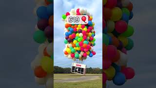 How many balloons 🎈🎈 to make a store 🏬 fly  mrbeast mrbeastshorts magicballoons balloontime [upl. by Enilram]