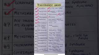 TERATOGENIC Drugs 💊 PHARMACOLOGY shorts medicine [upl. by Ikkim]