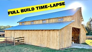 Unbelievable budget pole barn built in 10 minutes TIMELAPSE [upl. by Kenn]