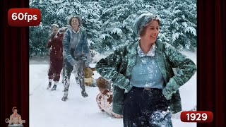 A Day in the Snow c 1928 Footage Restored to Life [upl. by Marih]