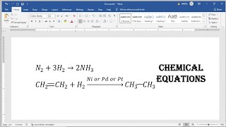 Chemical equations  How to insert chemical equations in ms word  msoffice307 [upl. by Emirac]