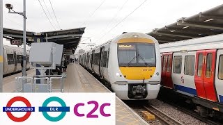 London Underground DLR and c2c trains at West Ham amp Limehouse [upl. by Gasper]