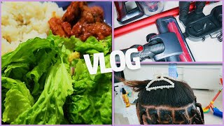 VLOG BRAIDING UNBOXING TEMU HAUL EATING [upl. by Nereil]