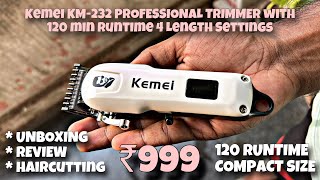 Best trimmer for men under 1000  Kemei KM232 professional trimmer  dailyvlog   568 [upl. by Eylk]