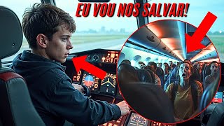 PILOTOS DESMAIAM E GAROTO DE 12 ANOS ASSUME O AVIÃO – VEJA O QUE ACONTECEU [upl. by Zilla]