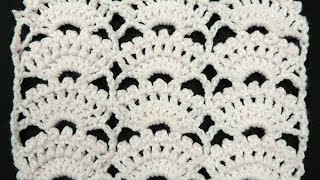 Crochet  Punto Abanico  8 [upl. by Eldnar]