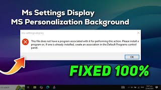 Solved  MS Settings Display Error in Windows 1011 ✅ [upl. by Ginzburg105]