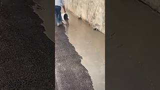 The process of coating asphalt with polyurethane waterrepellent paint [upl. by Trofmoc648]