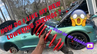 INSTALLED LOWERING SPRINGS ON MY CAMARO HOW DOES IT DRIVE amp HANDLE NOW [upl. by Tenenbaum]