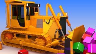 VIDS for KIDS in 3d HD  Bulldozer at Work for Children with Cubes  AApV [upl. by Skutchan322]