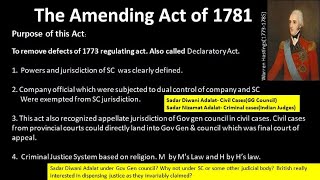 The Amending Act of 1781 For UPSCCSE amp Other State Services Examination  Declaratory Act [upl. by Wait]