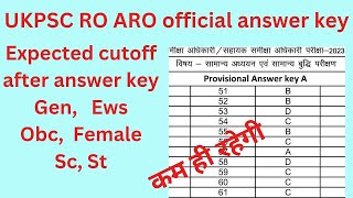 UKPSC RO ARO EXPECTED CUTOFF [upl. by Ahseryt]