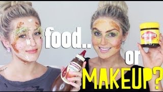 Household Makeup Challenge FOOD Only ♡ ft Karissa Pukas [upl. by Haslett]